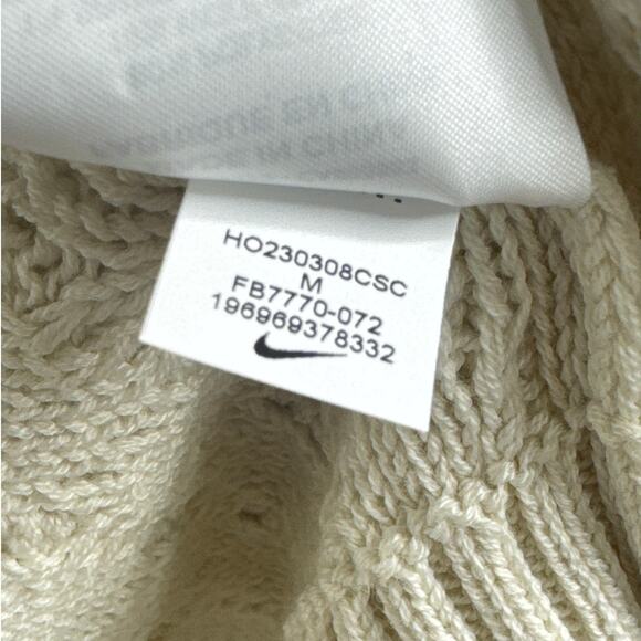 NWT Nike Life Cable Knit Turtleneck Light Bone Sweater Mens Size M (FB7770-072) - Picture 6 of 7